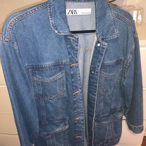 ❌SOLD❌ Zara Belted Denim Jacket - Picture 3 of 5